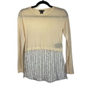 NEW! With tags Club Monaco Azadeh Merino Wool Layered Top in Ivory Size XS Soft